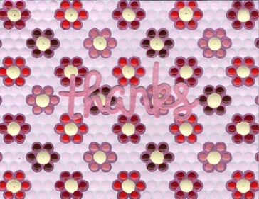 Repeating Circles into Flowers
(pink & red)
Thanks Card